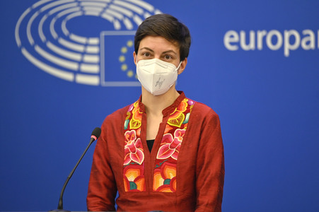Pressebriefing der Fraktion Grüne/EFA im EU-Parlament in Straßburg