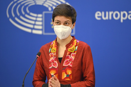 Pressebriefing der Fraktion Grüne/EFA im EU-Parlament in Straßburg