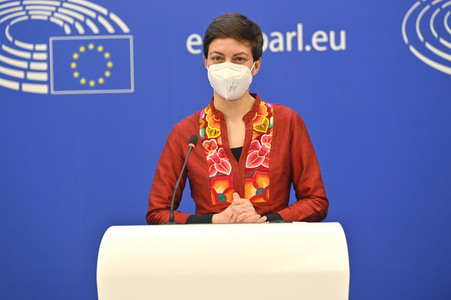 Pressebriefing der Fraktion Grüne/EFA im EU-Parlament in Straßburg