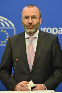 Pressebriefing der Fraktion EVP im EU-Parlament in Straßburg