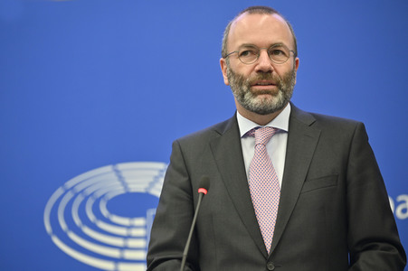Pressebriefing der Fraktion EVP im EU-Parlament in Straßburg