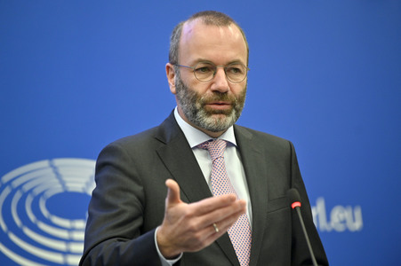 Pressebriefing der Fraktion EVP im EU-Parlament in Straßburg