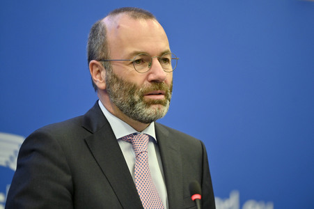 Pressebriefing der Fraktion EVP im EU-Parlament in Straßburg
