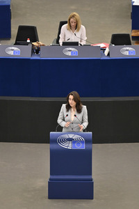 Jahresbericht 2021 der EZB im EU-Parlament in Straßburg