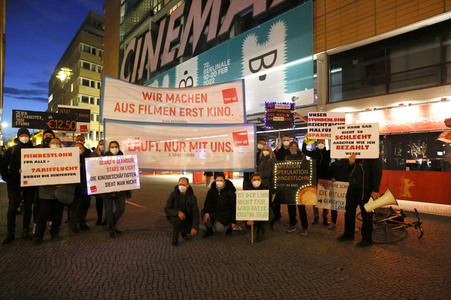 Kino-Demo während der Berlinale 2022
