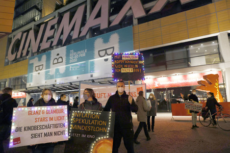 Kino-Demo während der Berlinale 2022