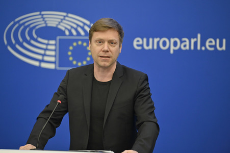 Pressebriefing der Fraktion GUE/NGL im EU-Parlament in Straßburg
