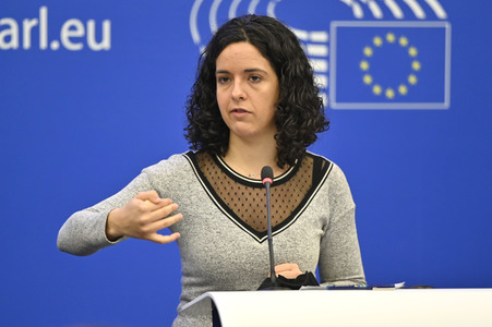 Pressebriefing der Fraktion GUE/NGL im EU-Parlament in Straßburg