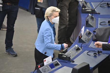 Plenartagung zur militärischen Bedrohung der Ukraine durch Russland im EU-Parlament in Straßburg