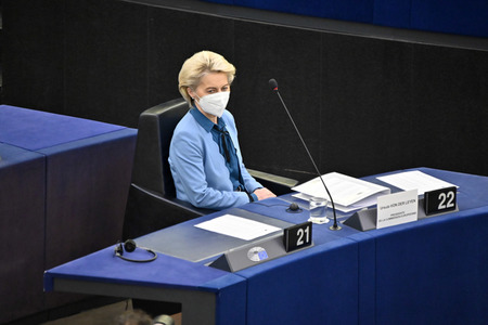 Plenartagung zur militärischen Bedrohung der Ukraine durch Russland im EU-Parlament in Straßburg