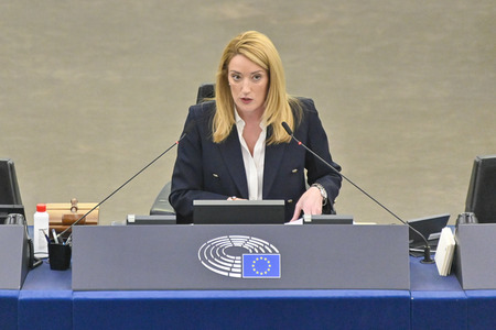 Plenartagung zur militärischen Bedrohung der Ukraine durch Russland im EU-Parlament in Straßburg