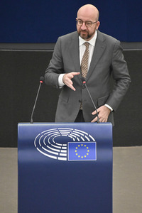 Plenartagung zur militärischen Bedrohung der Ukraine durch Russland im EU-Parlament in Straßburg