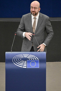 Plenartagung zur militärischen Bedrohung der Ukraine durch Russland im EU-Parlament in Straßburg