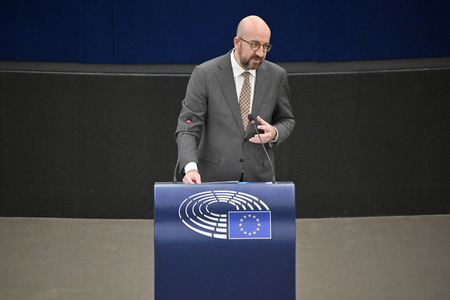 Plenartagung zur militärischen Bedrohung der Ukraine durch Russland im EU-Parlament in Straßburg