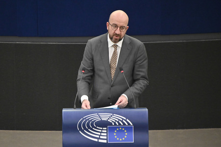 Plenartagung zur militärischen Bedrohung der Ukraine durch Russland im EU-Parlament in Straßburg