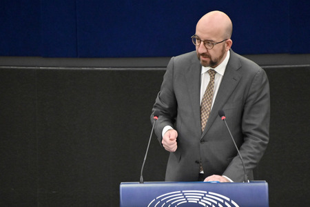 Plenartagung zur militärischen Bedrohung der Ukraine durch Russland im EU-Parlament in Straßburg