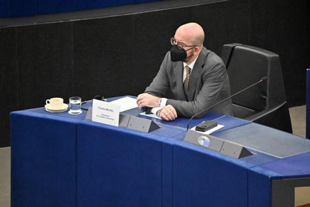 Plenartagung zur militärischen Bedrohung der Ukraine durch Russland im EU-Parlament in Straßburg