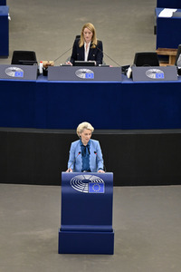 Plenartagung zur militärischen Bedrohung der Ukraine durch Russland im EU-Parlament in Straßburg