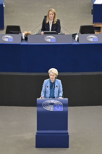 Plenartagung zur militärischen Bedrohung der Ukraine durch Russland im EU-Parlament in Straßburg