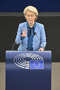 Plenartagung zur militärischen Bedrohung der Ukraine durch Russland im EU-Parlament in Straßburg