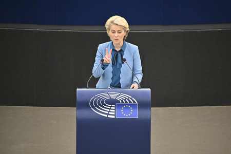 Plenartagung zur militärischen Bedrohung der Ukraine durch Russland im EU-Parlament in Straßburg