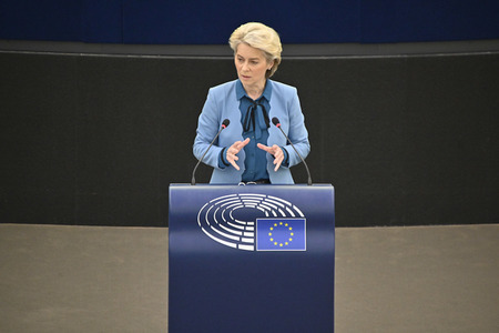 Plenartagung zur militärischen Bedrohung der Ukraine durch Russland im EU-Parlament in Straßburg