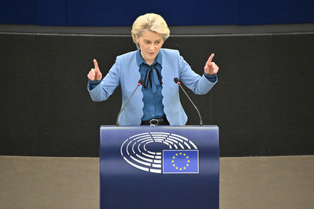 Plenartagung zur militärischen Bedrohung der Ukraine durch Russland im EU-Parlament in Straßburg