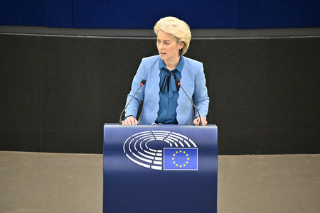 Plenartagung zur militärischen Bedrohung der Ukraine durch Russland im EU-Parlament in Straßburg