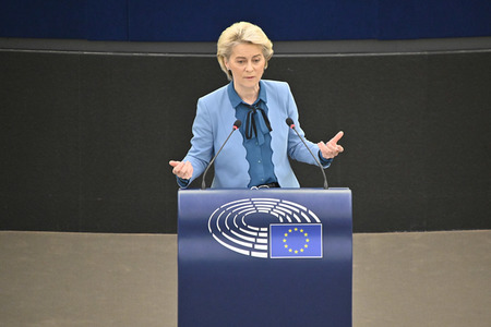 Plenartagung zur militärischen Bedrohung der Ukraine durch Russland im EU-Parlament in Straßburg