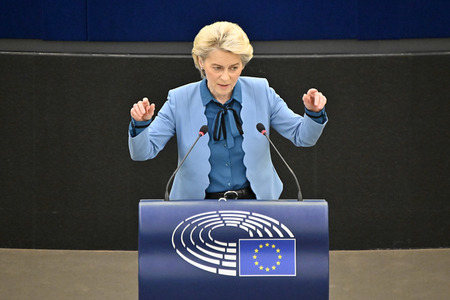 Plenartagung zur militärischen Bedrohung der Ukraine durch Russland im EU-Parlament in Straßburg