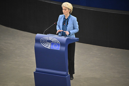 Plenartagung zur militärischen Bedrohung der Ukraine durch Russland im EU-Parlament in Straßburg