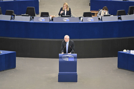 Plenartagung zur militärischen Bedrohung der Ukraine durch Russland im EU-Parlament in Straßburg
