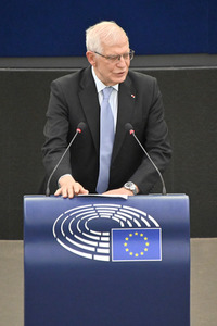 Plenartagung zur militärischen Bedrohung der Ukraine durch Russland im EU-Parlament in Straßburg