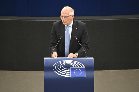 Plenartagung zur militärischen Bedrohung der Ukraine durch Russland im EU-Parlament in Straßburg
