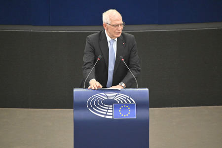 Plenartagung zur militärischen Bedrohung der Ukraine durch Russland im EU-Parlament in Straßburg