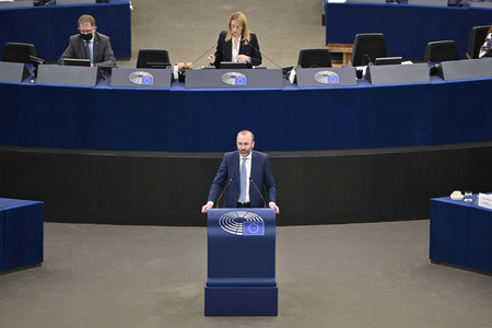 Plenartagung zur militärischen Bedrohung der Ukraine durch Russland im EU-Parlament in Straßburg