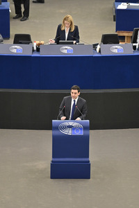 Plenartagung zur militärischen Bedrohung der Ukraine durch Russland im EU-Parlament in Straßburg