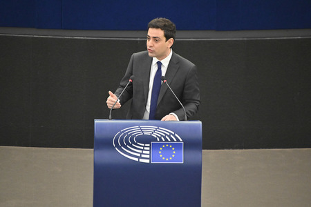 Plenartagung zur militärischen Bedrohung der Ukraine durch Russland im EU-Parlament in Straßburg
