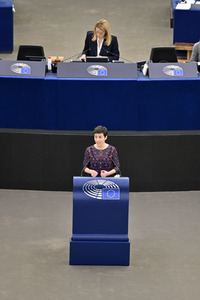 Plenartagung zur militärischen Bedrohung der Ukraine durch Russland im EU-Parlament in Straßburg