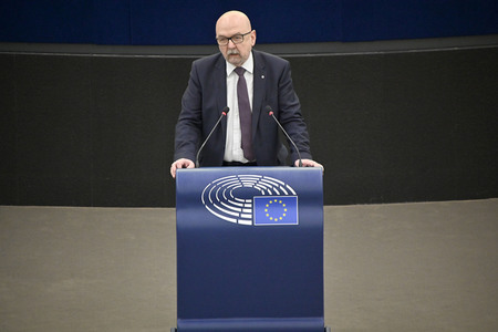 Plenartagung zur militärischen Bedrohung der Ukraine durch Russland im EU-Parlament in Straßburg