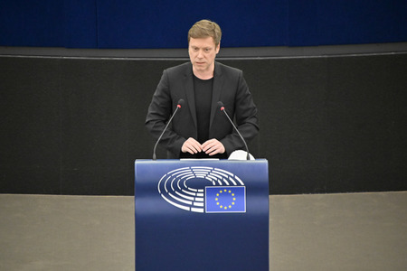 Plenartagung zur militärischen Bedrohung der Ukraine durch Russland im EU-Parlament in Straßburg