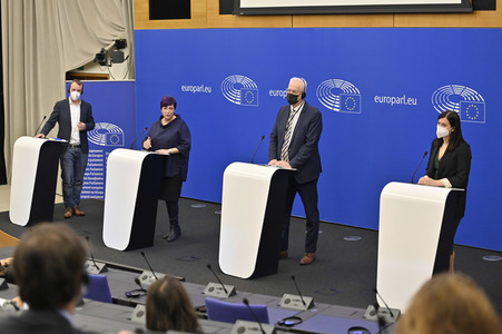 Pressekonferenz zum Urteil des Europäischen Gerichtshofs im EU-Parlament in Strassburg