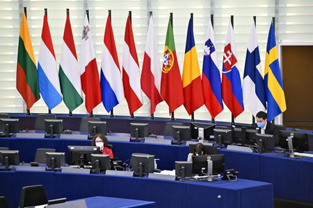 Plenartagung über den Schutz der Arbeitnehmer im EU-Parlament in Straßburg