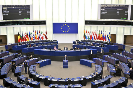 Plenartagung über den Schutz der Arbeitnehmer im EU-Parlament in Straßburg