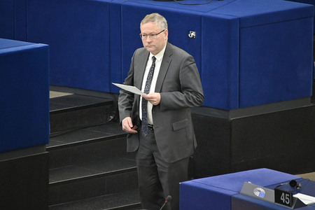 Plenartagung über den Schutz der Arbeitnehmer im EU-Parlament in Straßburg