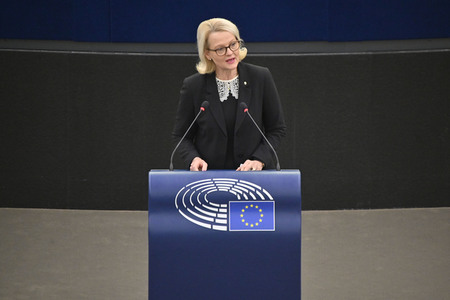 Plenartagung über den Schutz der Arbeitnehmer im EU-Parlament in Straßburg