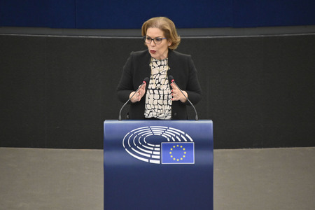 Plenartagung über den Schutz der Arbeitnehmer im EU-Parlament in Straßburg