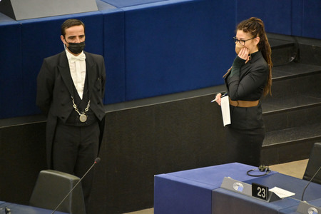 Plenartagung über den Schutz der Arbeitnehmer im EU-Parlament in Straßburg