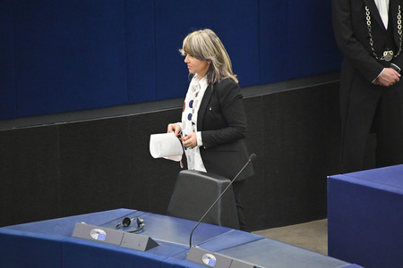 Plenartagung über den Schutz der Arbeitnehmer im EU-Parlament in Straßburg