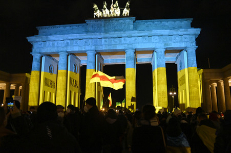 Demonstration gegen den Krieg in der Ukraine in Berlin